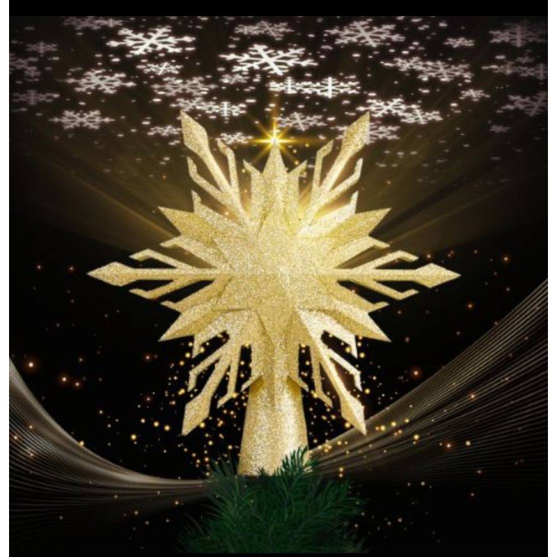 Estrella de árbol con proyector